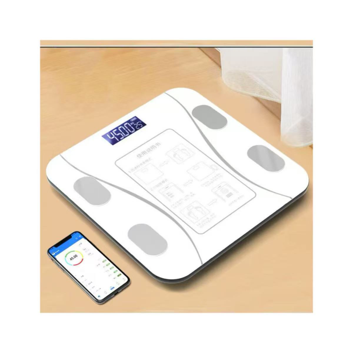 Digital Body Weight Scale - เครื่องชั่งน้ำหนักไขมันในร่างกาย เครื่องชั่งน้ำหนักดิจิตอลไร้สายอัจฉริยะ เครื่องวิเคราะห์องค์ประกอบของร่างกาย พร้อมแอพสมาร์ทโฟน รองรับบลูทูธ