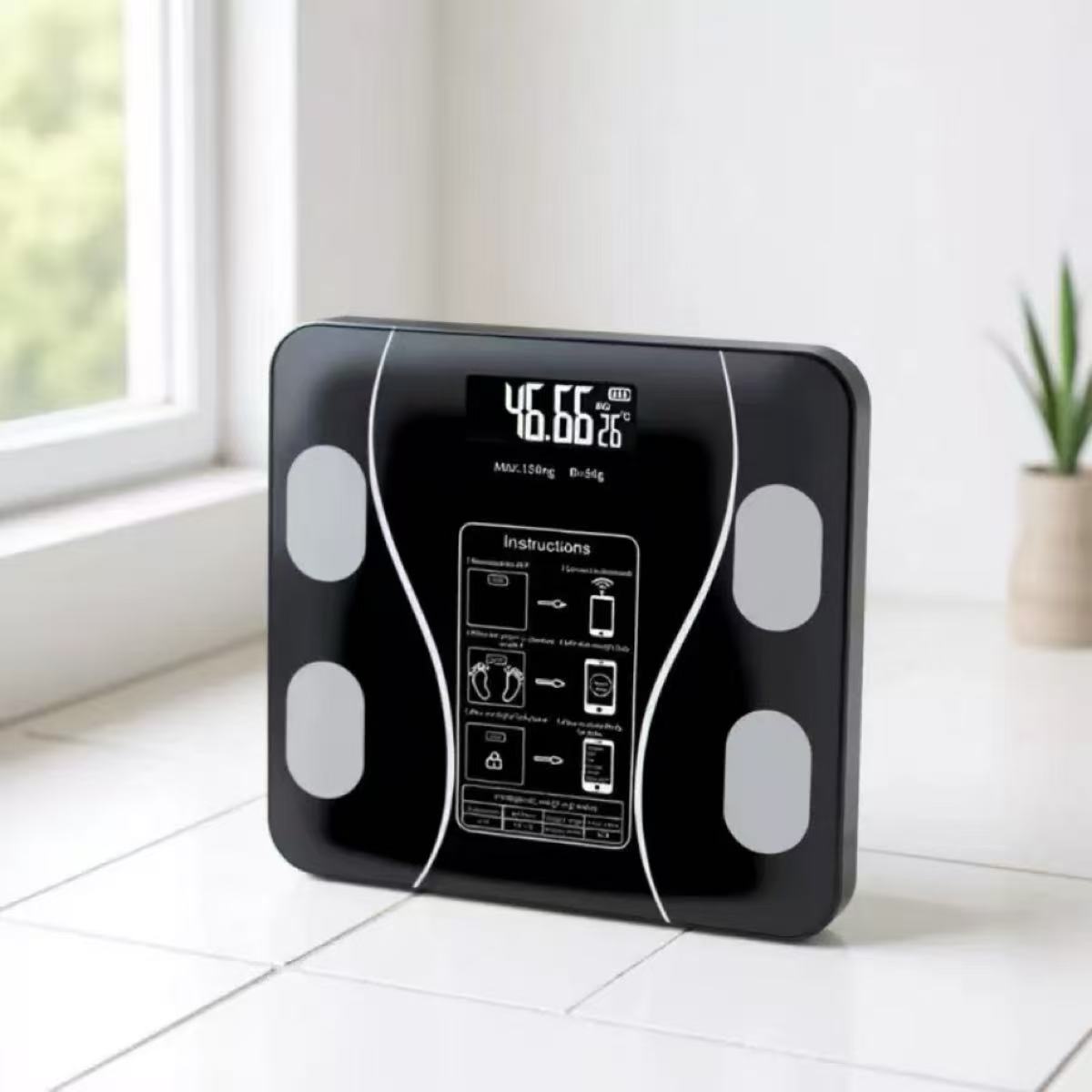 Digital Body Weight Scale - เครื่องชั่งไขมันในร่างกาย เครื่องชั่งน้ําหนักห้องน้ําดิจิตอลไร้สายอัจฉริยะ เครื่องวิเคราะห์องค์ประกอบของร่างกายพร้อมแอพสมาร์ทโฟน รองรับ Bluetooth