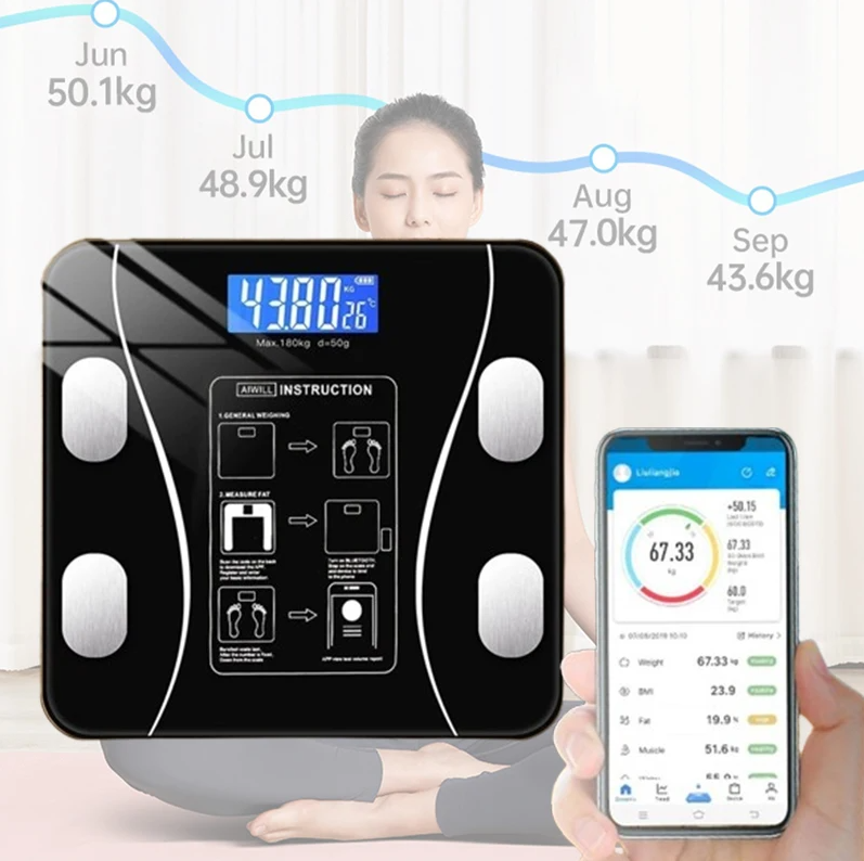 Digital Body Weight Scale - เครื่องชั่งน้ำหนักไขมันในร่างกายอัจฉริยะแบบ USB เครื่องชั่งน้ำหนักอิเล็กทรอนิกส์ขนาดเล็ก เครื่องชั่งดิจิตอลสำหรับใช้ในบ้าน เครื่องชั่งน้ำหนักไขมันในร่างกายที่แม่นยำ