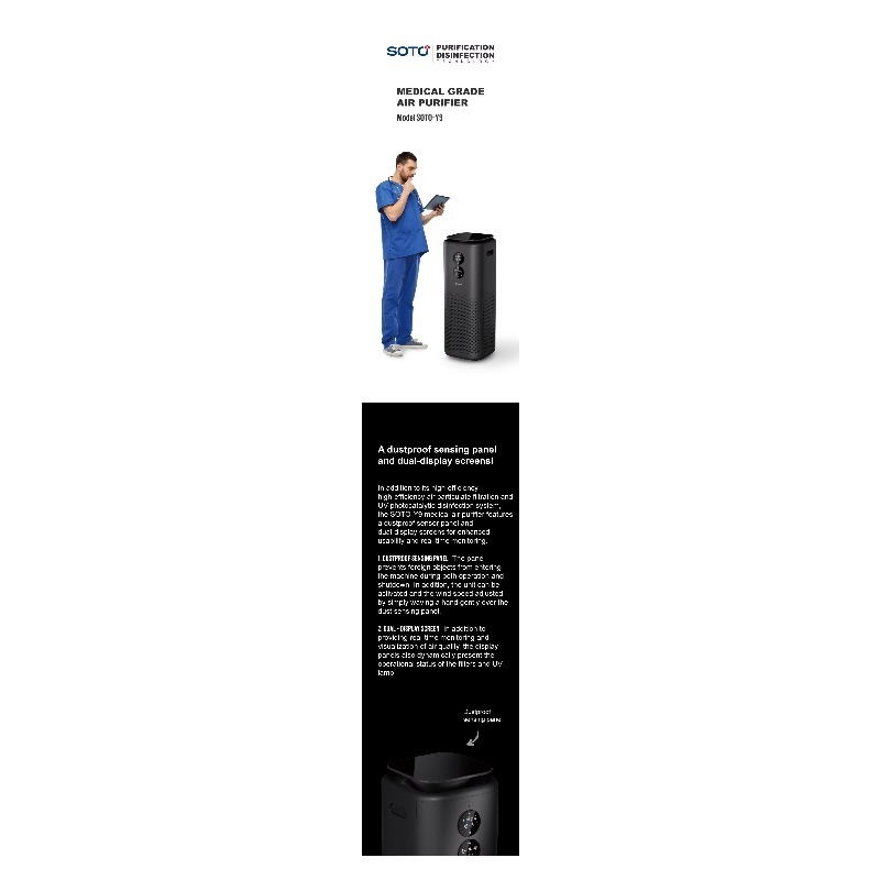 เครื่องฟอกอากาศ SOTO Y9 H13 HE - Air Purifier Hepa บทวิจารณ์และราคา
